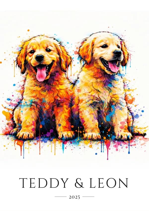 Teddy & Leon – husdjursporträtt
