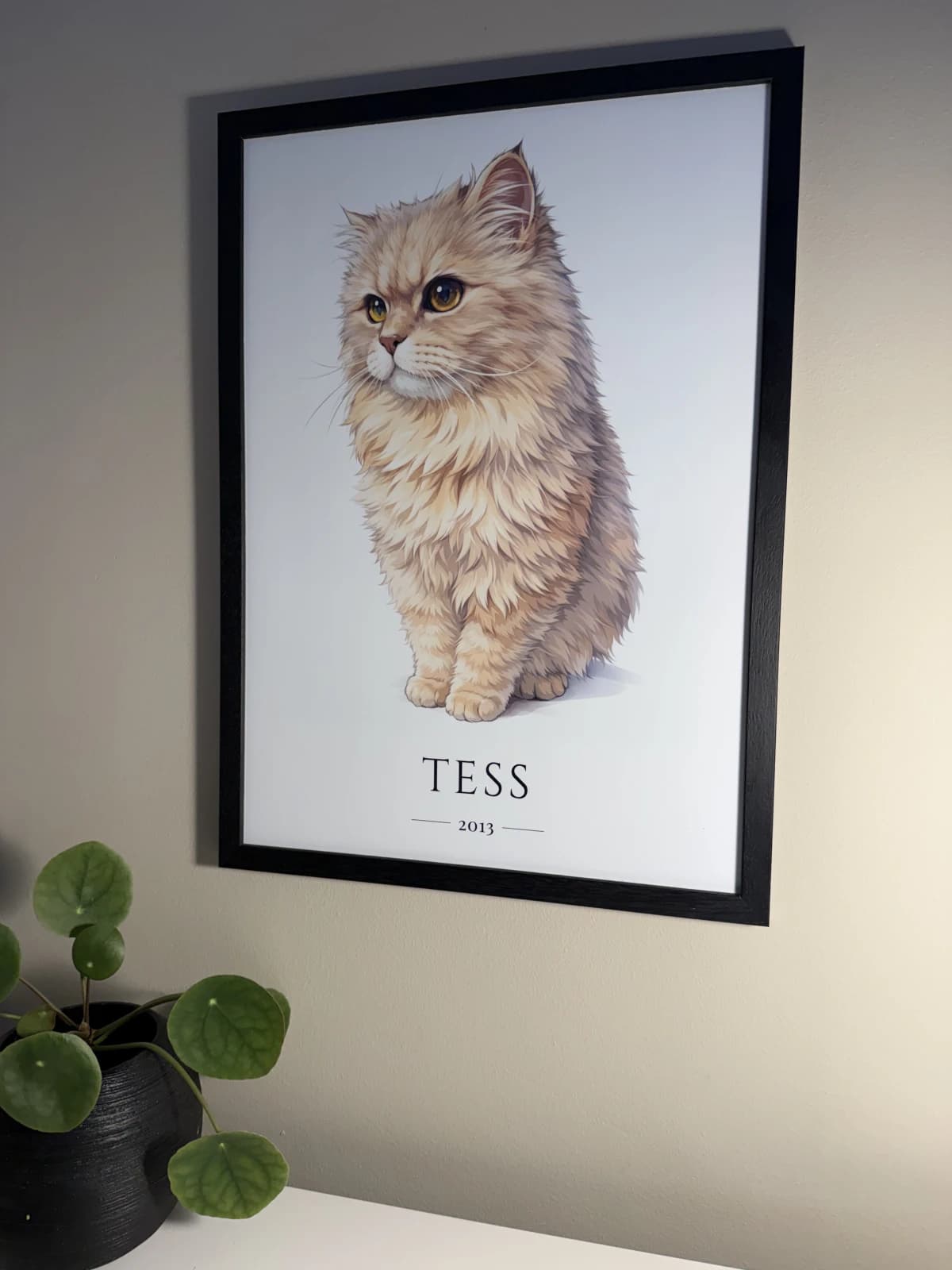 Tess-postern upphängd hemma
